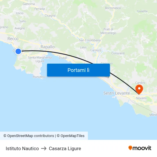 Istituto Nautico to Casarza Ligure map