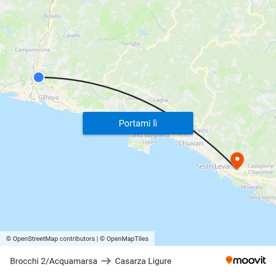 Brocchi 2/Acquamarsa to Casarza Ligure map