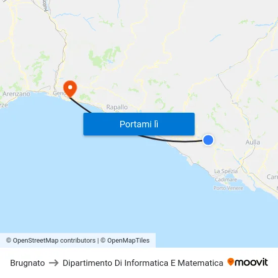Brugnato to Dipartimento Di Informatica E Matematica map