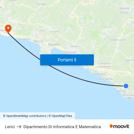 Lerici to Dipartimento Di Informatica E Matematica map