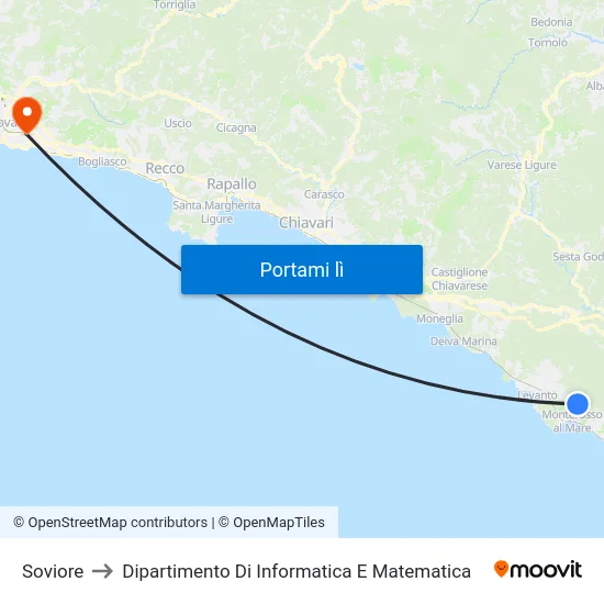 Soviore to Dipartimento Di Informatica E Matematica map