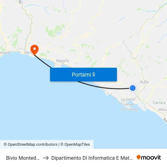 Bivio Montedivalli to Dipartimento Di Informatica E Matematica map