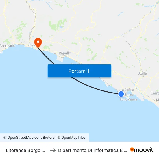 Litoranea Borgo Di Campi to Dipartimento Di Informatica E Matematica map