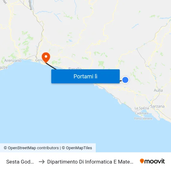Sesta Godano to Dipartimento Di Informatica E Matematica map
