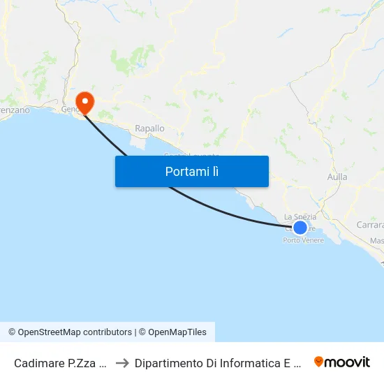 Cadimare P.Zza Grande to Dipartimento Di Informatica E Matematica map