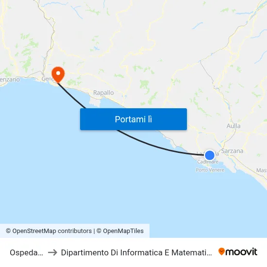 Ospedale to Dipartimento Di Informatica E Matematica map