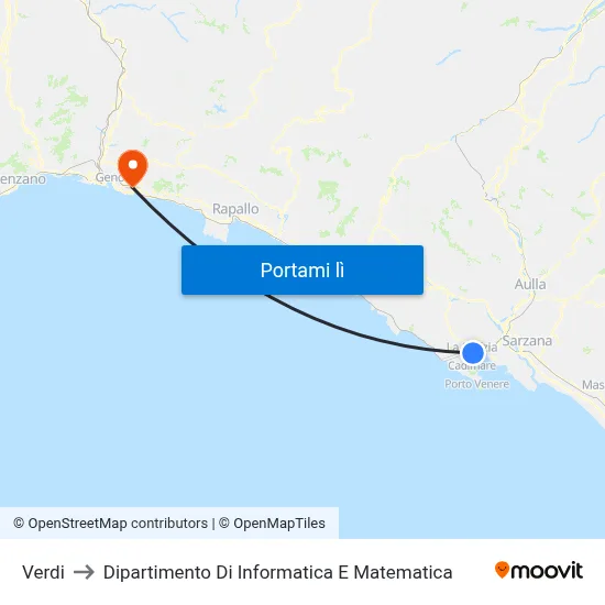 Verdi to Dipartimento Di Informatica E Matematica map