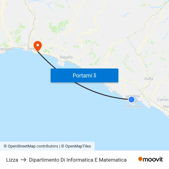 Lizza to Dipartimento Di Informatica E Matematica map