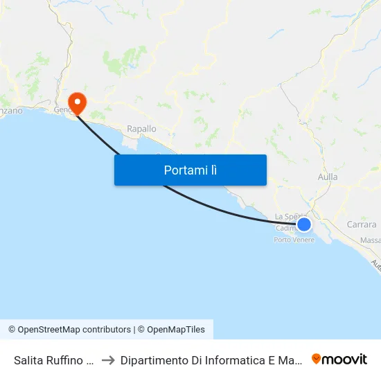 Salita Ruffino 15/B to Dipartimento Di Informatica E Matematica map