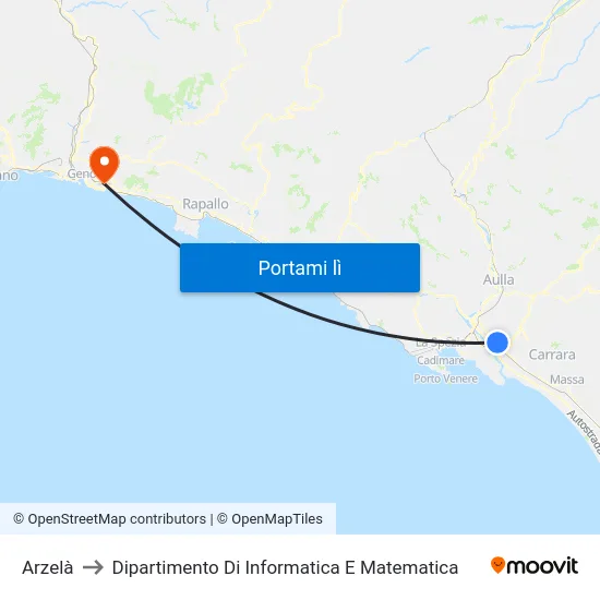 Arzelà to Dipartimento Di Informatica E Matematica map