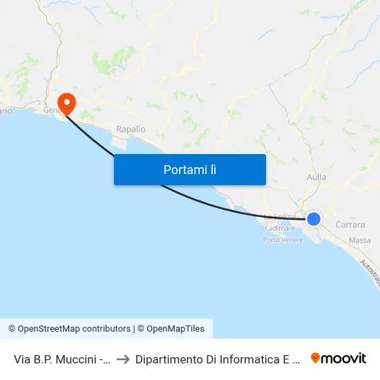 Via B.P. Muccini - Carige to Dipartimento Di Informatica E Matematica map