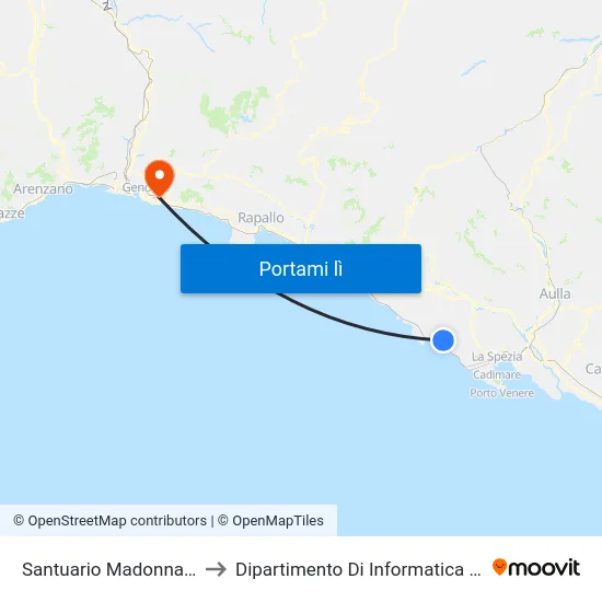 Santuario Madonna Di Reggio to Dipartimento Di Informatica E Matematica map