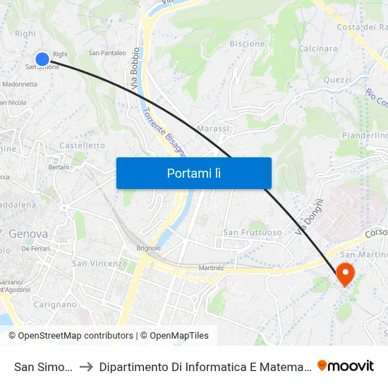 San Simone to Dipartimento Di Informatica E Matematica map
