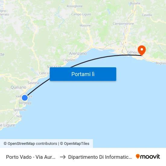 Porto Vado - Via Aurelia (Rinfuse) to Dipartimento Di Informatica E Matematica map