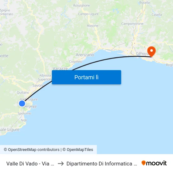 Valle Di Vado - Via Piave 282 to Dipartimento Di Informatica E Matematica map