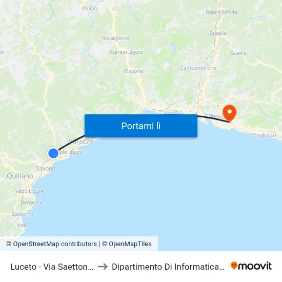 Luceto - Via Saettone (Piscina) to Dipartimento Di Informatica E Matematica map