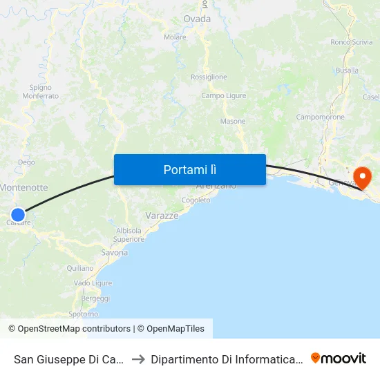 San Giuseppe Di Cairo - Chiesa to Dipartimento Di Informatica E Matematica map