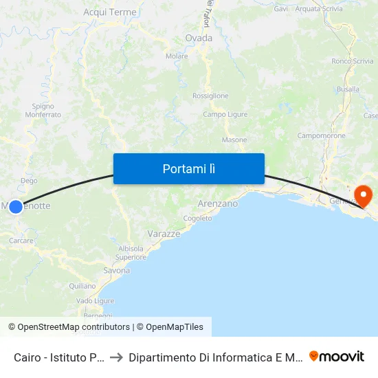 Cairo - Istituto Patetta to Dipartimento Di Informatica E Matematica map