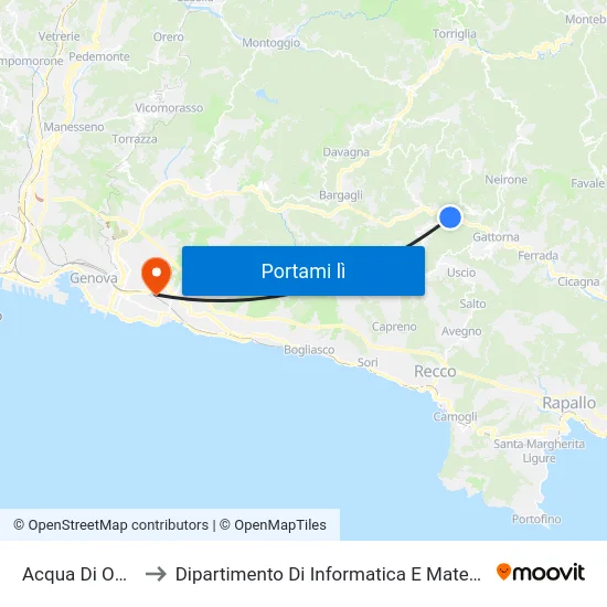 Acqua Di Ognio to Dipartimento Di Informatica E Matematica map
