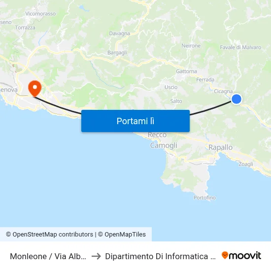 Monleone / Via Alberogrosso to Dipartimento Di Informatica E Matematica map