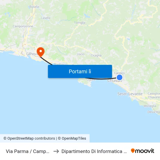 Via Parma / Campo Sportivo to Dipartimento Di Informatica E Matematica map
