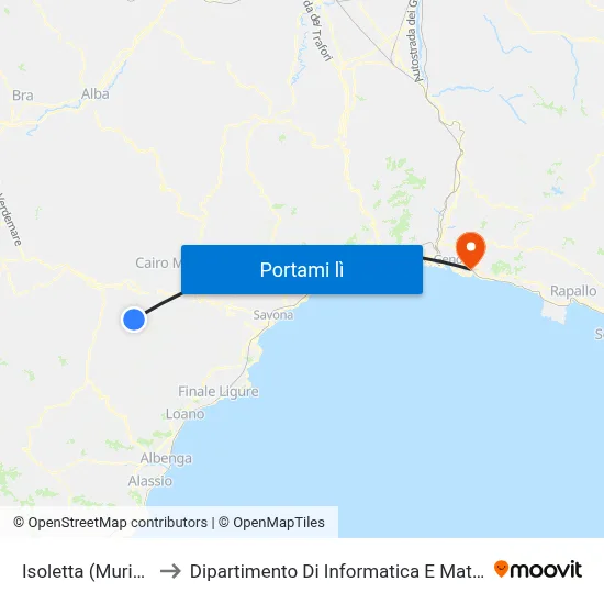 Isoletta (Murialdo) to Dipartimento Di Informatica E Matematica map