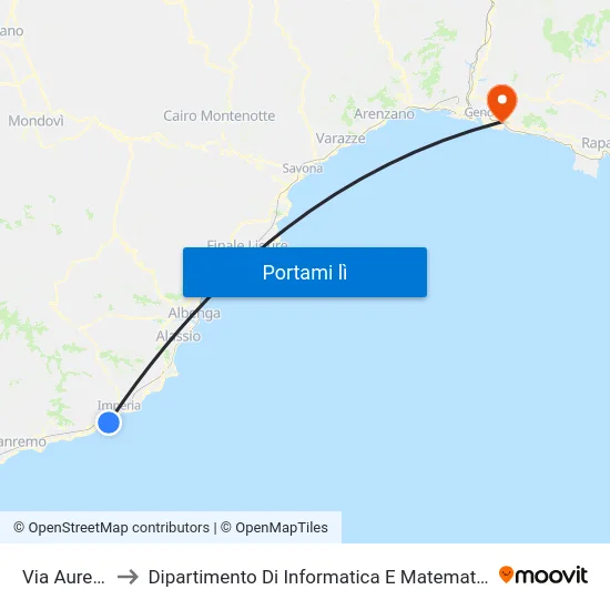 Via Aurelia to Dipartimento Di Informatica E Matematica map