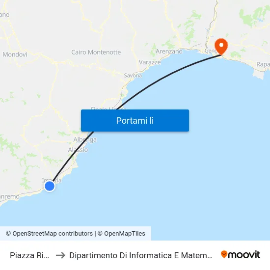 Piazza Ricci to Dipartimento Di Informatica E Matematica map