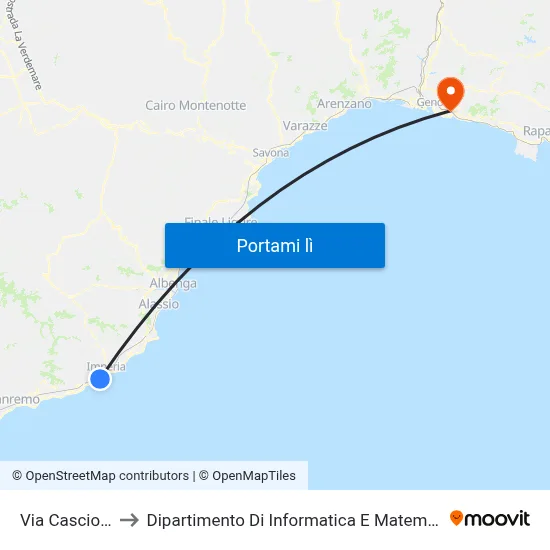 Via Cascione to Dipartimento Di Informatica E Matematica map