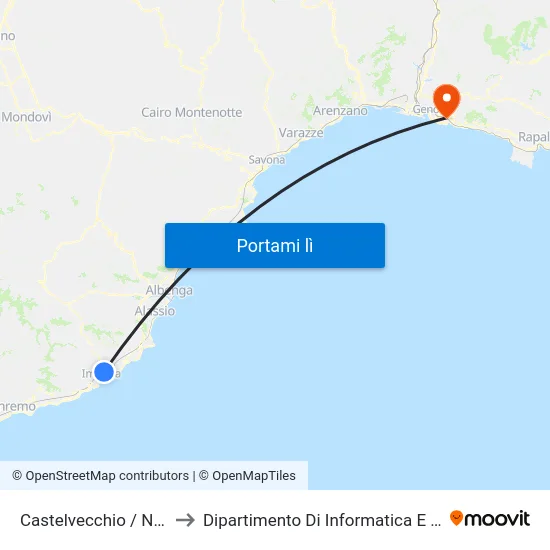 Castelvecchio / Nazionale to Dipartimento Di Informatica E Matematica map