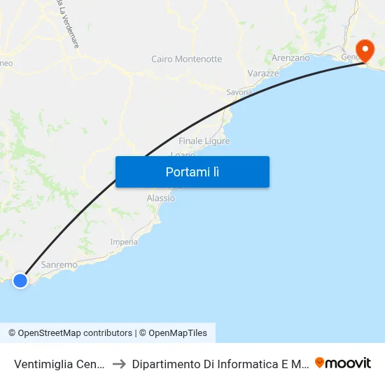Ventimiglia Centro Asl to Dipartimento Di Informatica E Matematica map