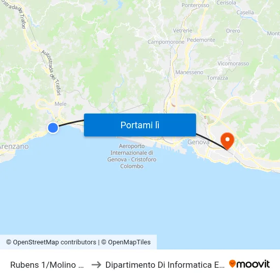 Rubens 1/Molino Di Crevari to Dipartimento Di Informatica E Matematica map