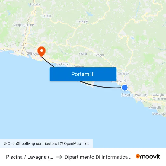 Piscina / Lavagna (Dir. Sestri) to Dipartimento Di Informatica E Matematica map