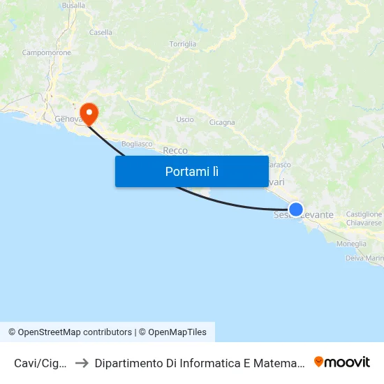 Cavi/Cigno to Dipartimento Di Informatica E Matematica map