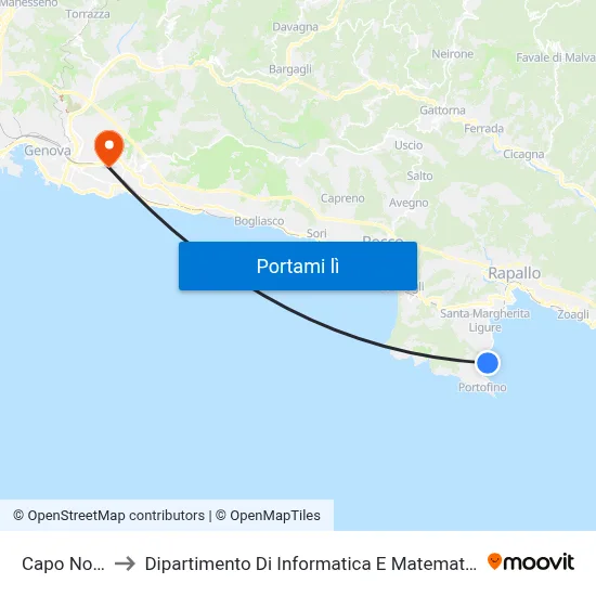 Capo Nord to Dipartimento Di Informatica E Matematica map