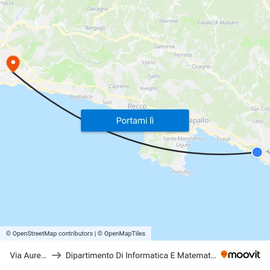 Via Aurelia to Dipartimento Di Informatica E Matematica map