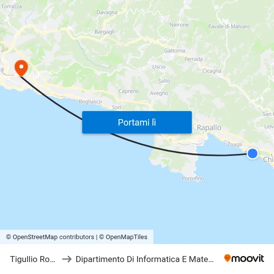 Tigullio Rocks to Dipartimento Di Informatica E Matematica map
