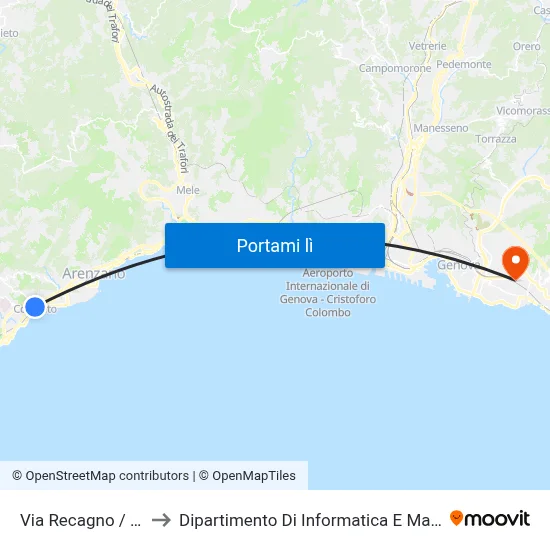 Via Recagno / Coop to Dipartimento Di Informatica E Matematica map