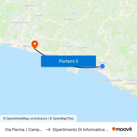 Via Parma / Campo Sportivo to Dipartimento Di Informatica E Matematica map