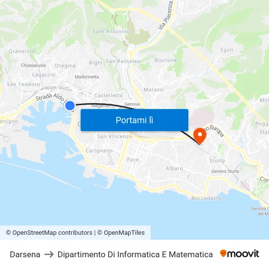 Darsena to Dipartimento Di Informatica E Matematica map