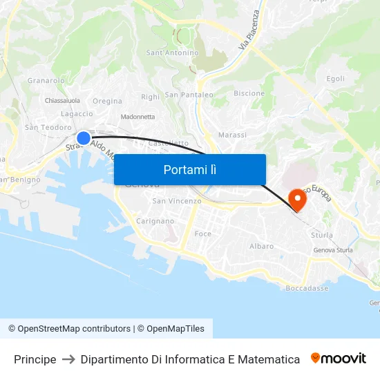Principe to Dipartimento Di Informatica E Matematica map