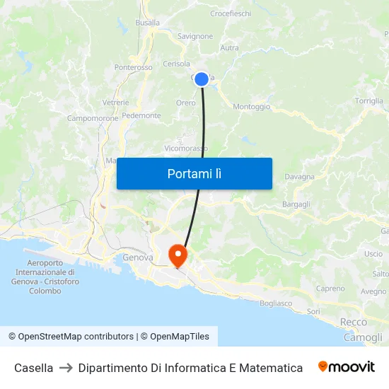 Casella to Dipartimento Di Informatica E Matematica map