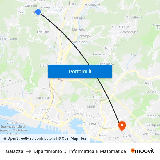 Gaiazza to Dipartimento Di Informatica E Matematica map