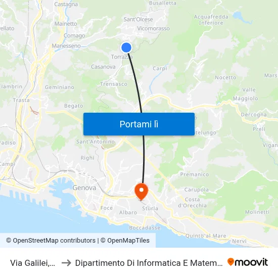 Via Galilei, 52 to Dipartimento Di Informatica E Matematica map