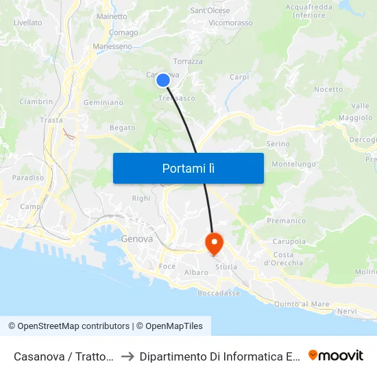 Casanova / Trattoria Raffe to Dipartimento Di Informatica E Matematica map