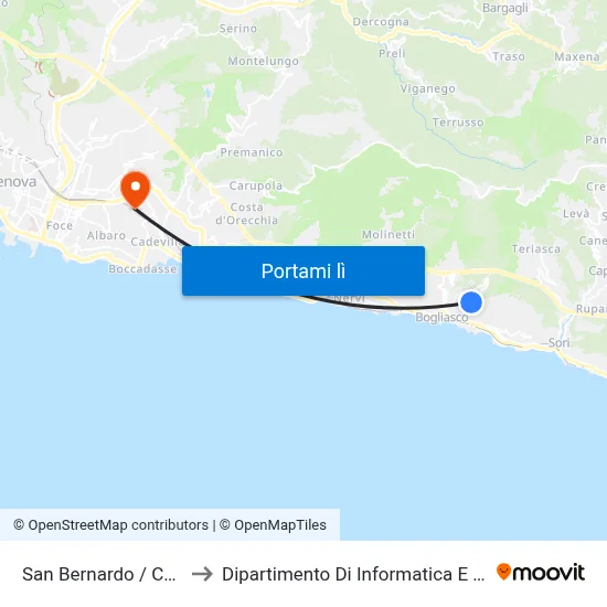 San Bernardo / Capolinea to Dipartimento Di Informatica E Matematica map