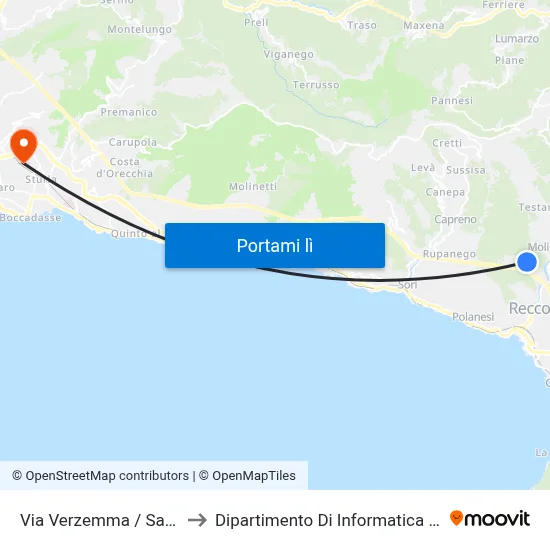 Via Verzemma / Salita Inopeo to Dipartimento Di Informatica E Matematica map