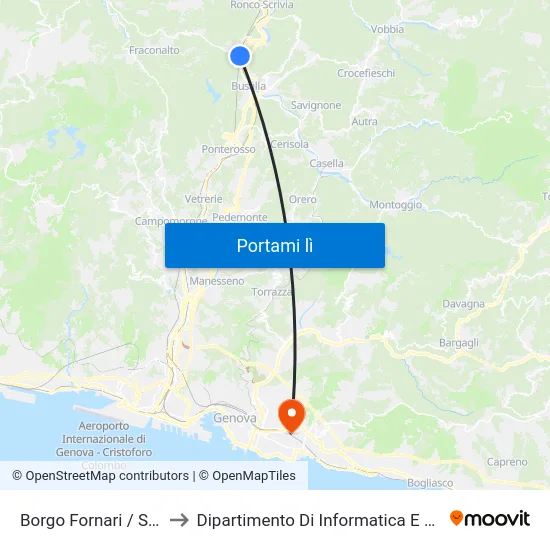 Borgo Fornari / Stazione to Dipartimento Di Informatica E Matematica map