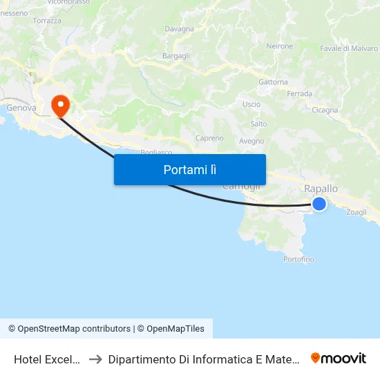 Hotel Excelsior to Dipartimento Di Informatica E Matematica map