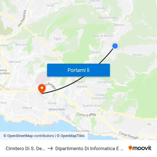 Cimitero Di S. Desiderio to Dipartimento Di Informatica E Matematica map
